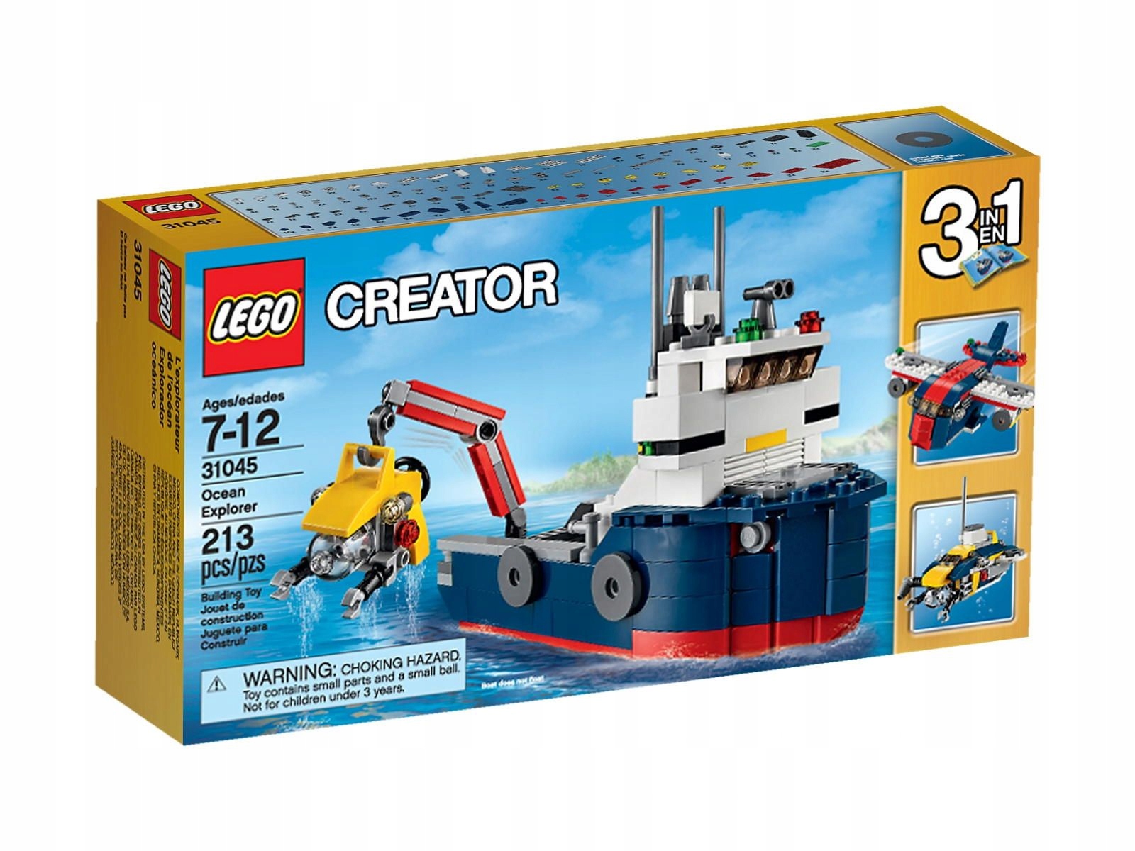 Originální Lego 31045 Creator 3v1 Výzkumník oceánů Nové stavebnice jako dárek