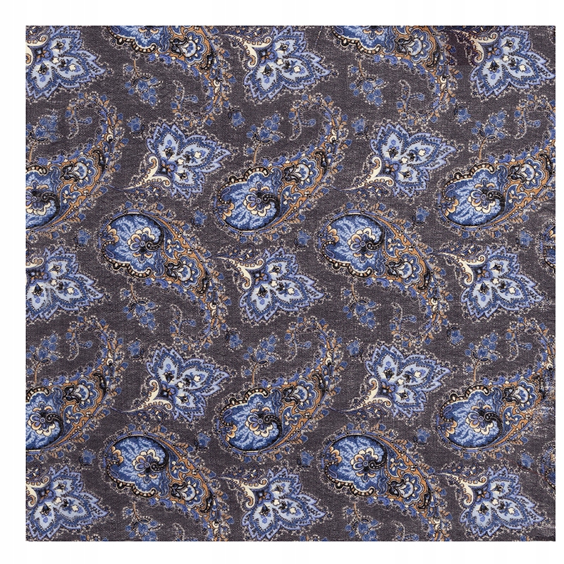 Šedý pánský kapesníček s motivem paisley, 100% vlna Pako Lorente One Size