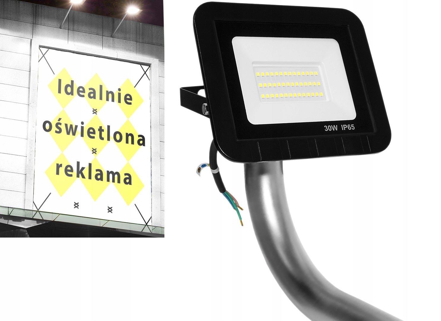 

Halogen Led 30W Lampa Uchwyt Montażowy Reklamy 60C