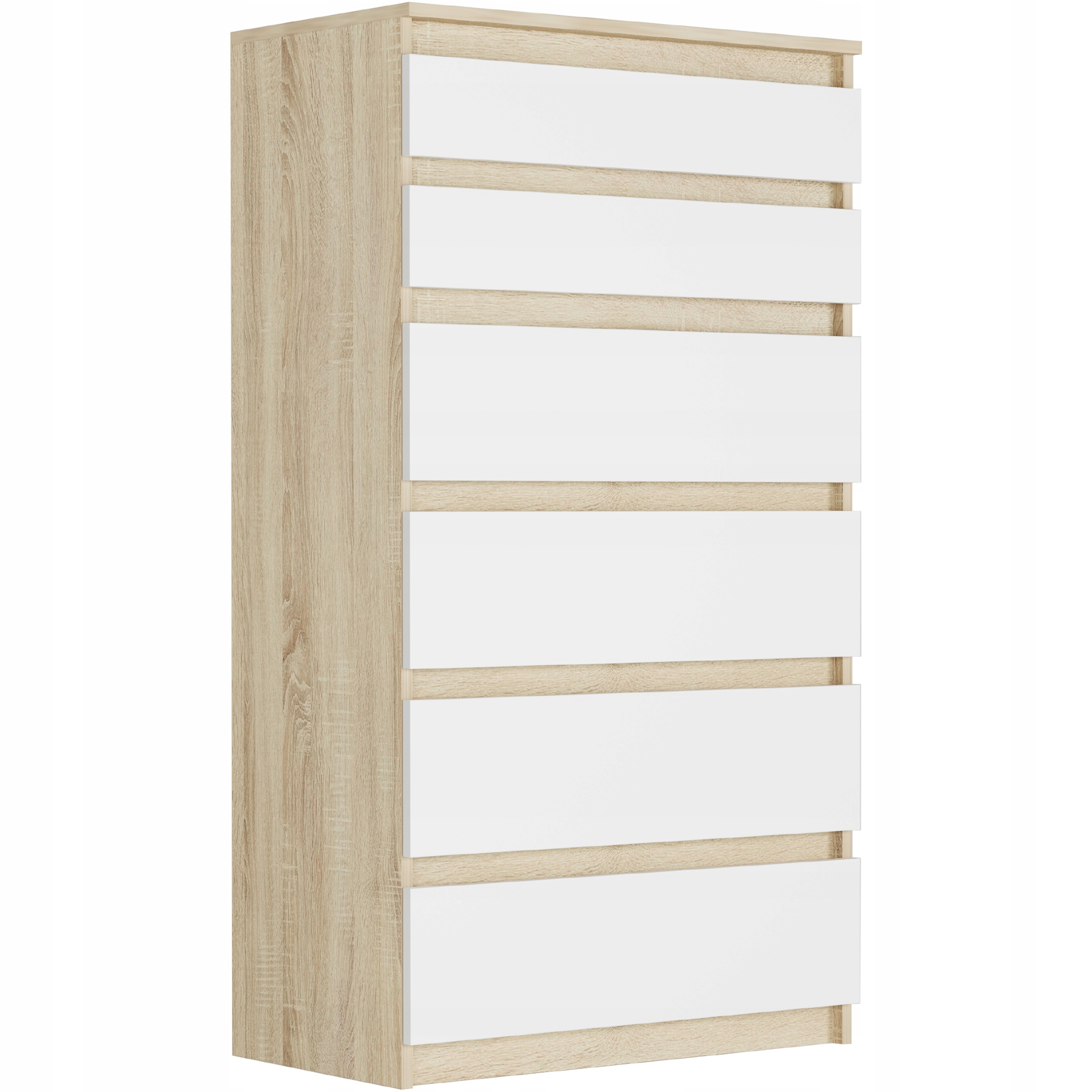 NOWOCZESNA KOMODA SZAFKA 6 SZUFLAD SONOMA MIX R-6 MIX SONOMA