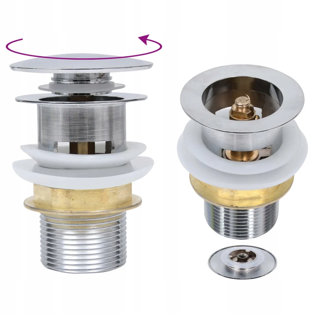Korek klik-klak bez przelewu, srebrny, 6,4x6,4x9,1