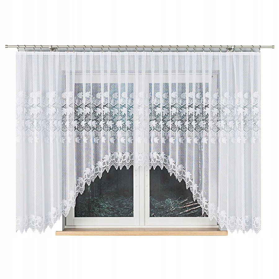 Záclona připravená na žabky Elżbieta 530x160 bílá