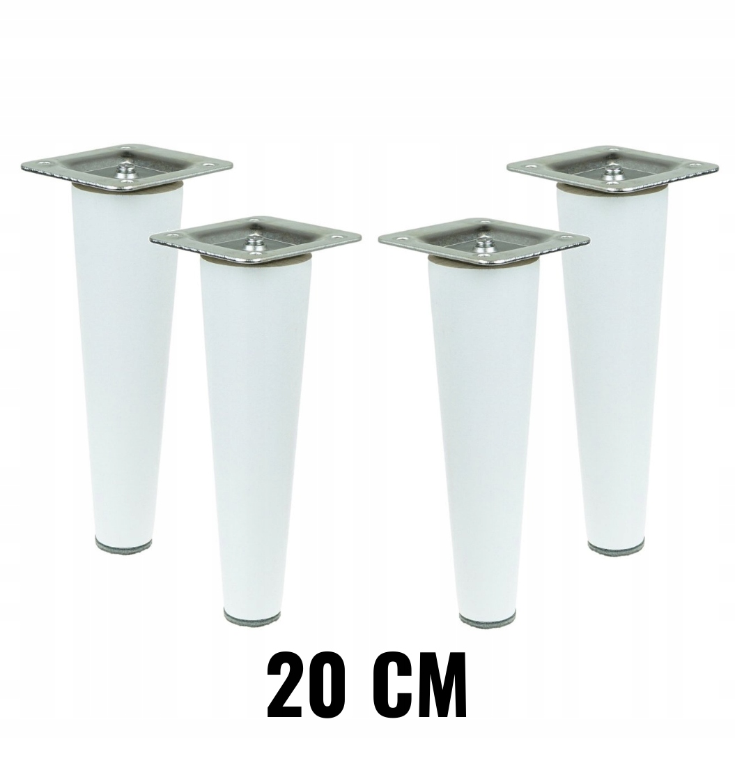 

Nogi drewniane bukowe białe proste zestaw 20 cm