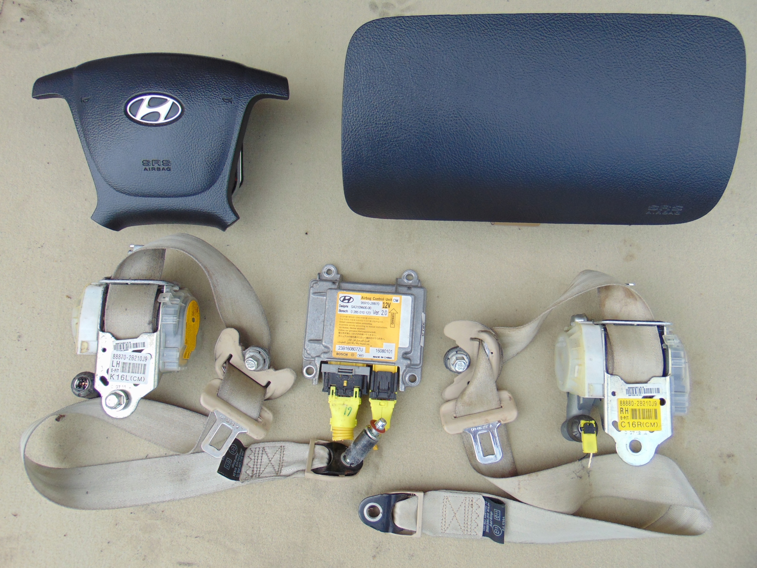 959102B970, 95910-2B970 - КОМПЛЕКТ ПОДУШКИ БЕЗОПАСНОСТИ РЕМНИ ПОДУШКИ HYUNDAI SANTA FE II EU