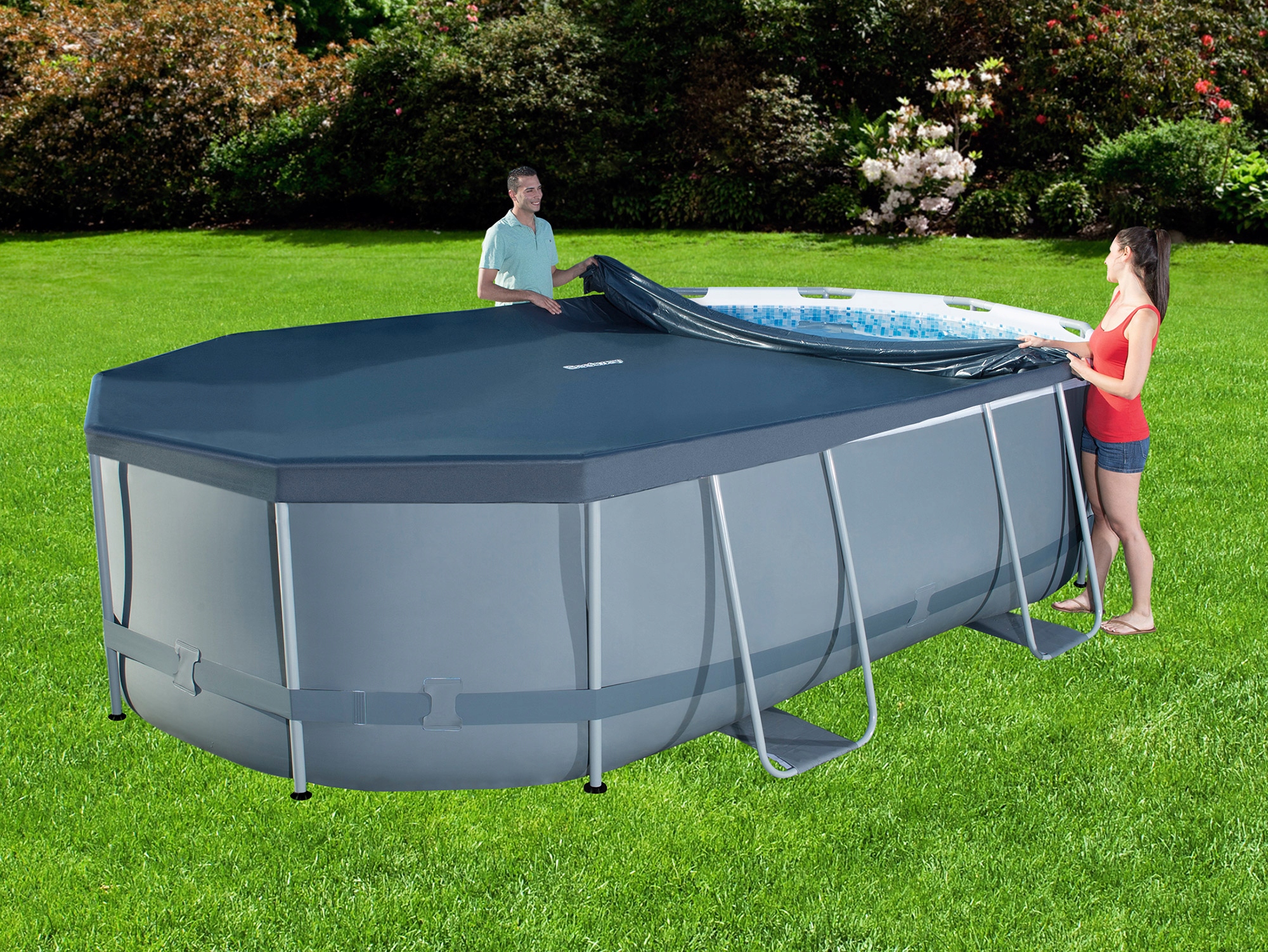 

Pokrywa do basenu stelażowego owalnego 427x250x100