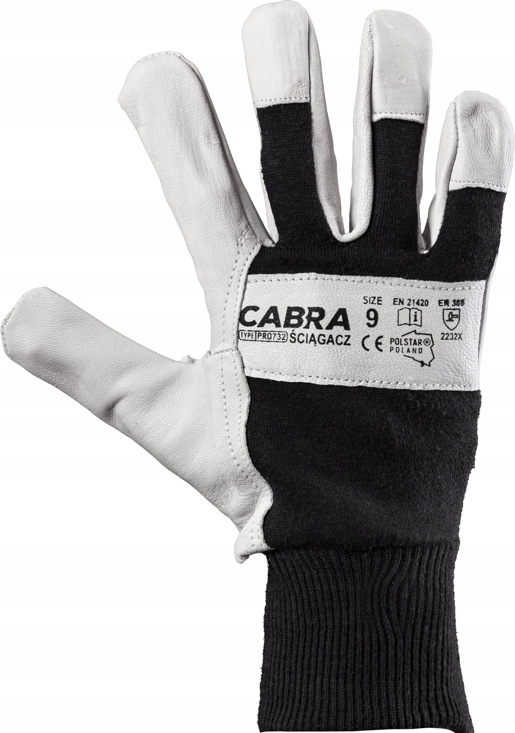 Kožené rukavice lico Cabra Stahovací šňůrka 12 párů 8