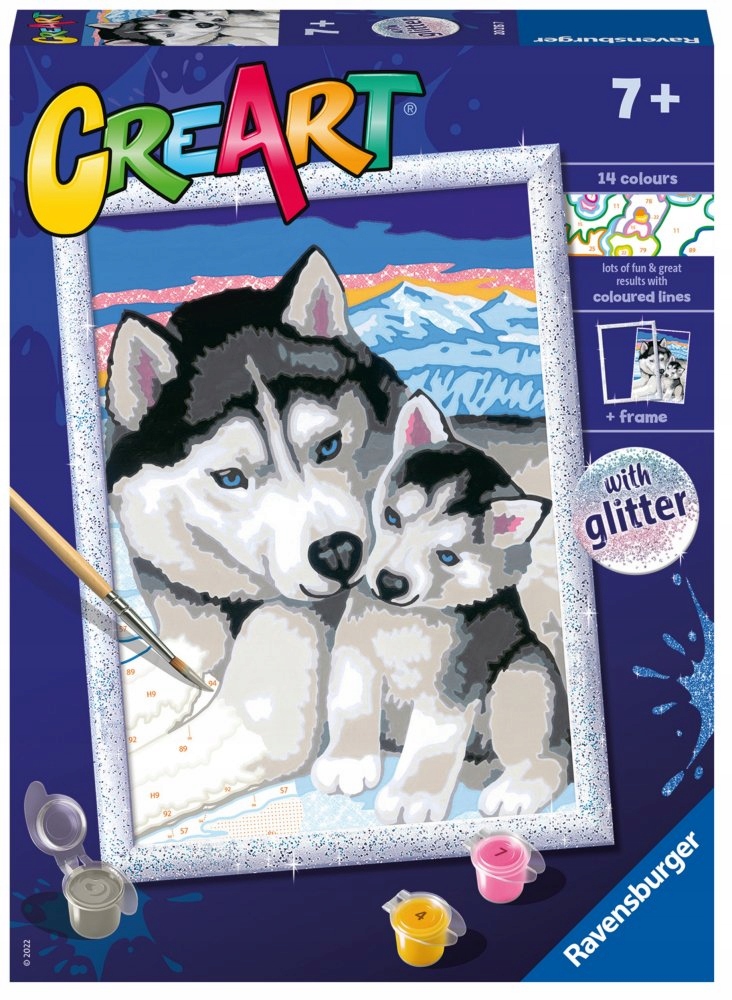 

Creart Malowanka Z Brokatem Husky Ravensburger