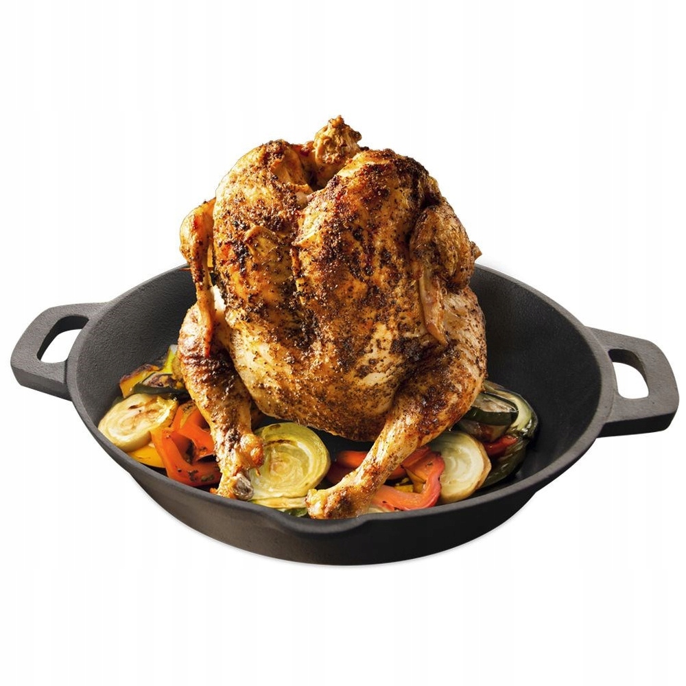 Litinová pánev na pečení Kuřete se stojanem na sporák