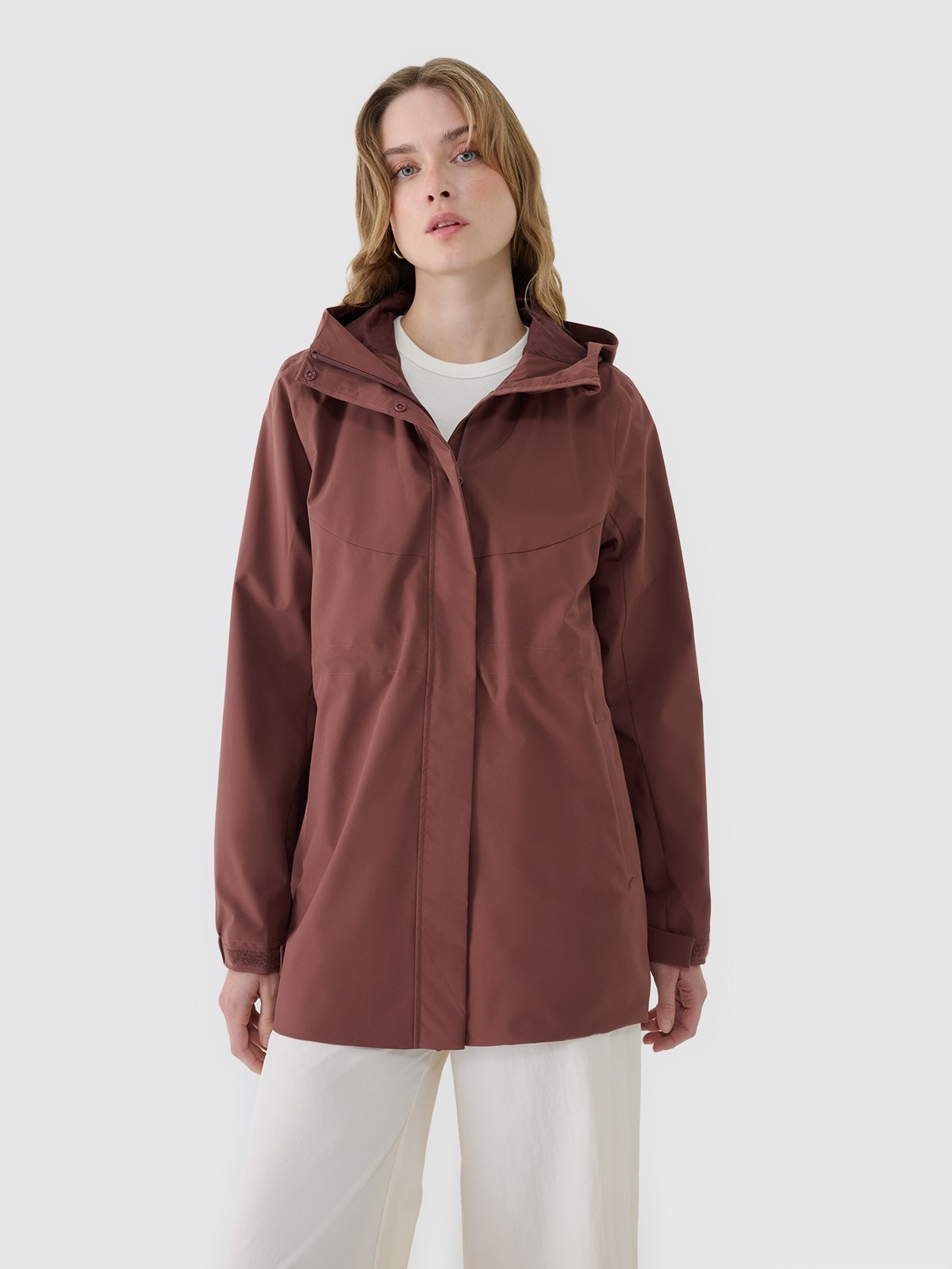 Kurtka Parka Przejściowa Damska Z Kapturem Mambrana 4F