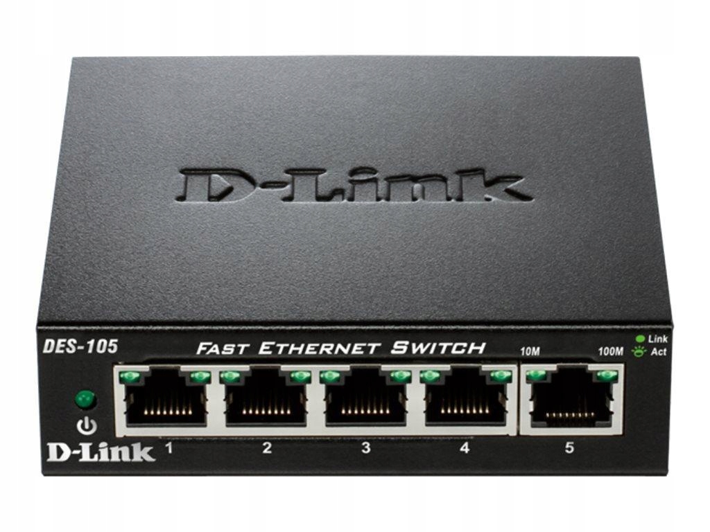 Dlink DES-105/E D-Link 5-port 10/100 Metal Housing Desktop Switch