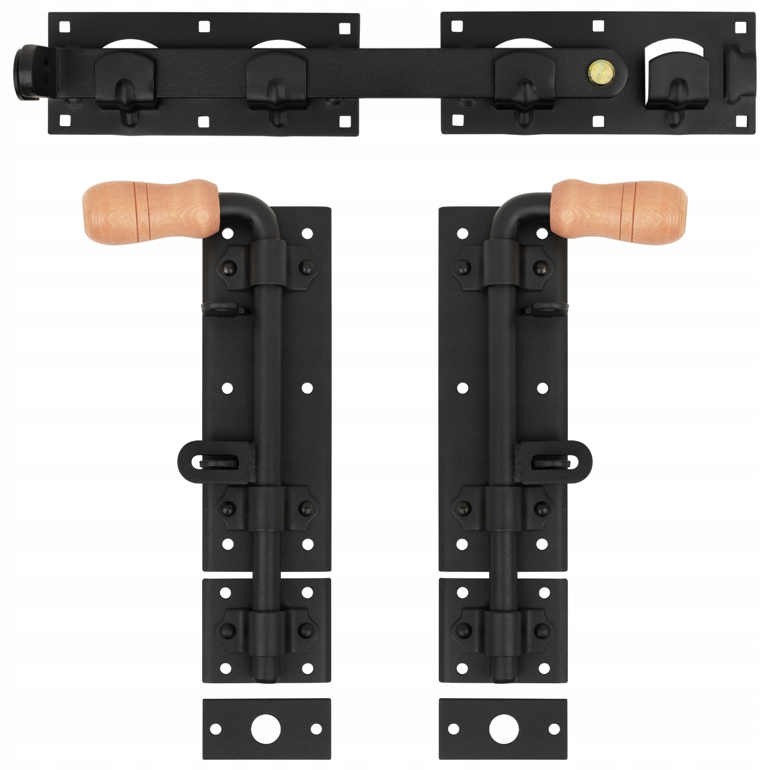 Zestaw Komplet Do Bramy Dwuskrzydłowej Czarny Uniwersalny Premium