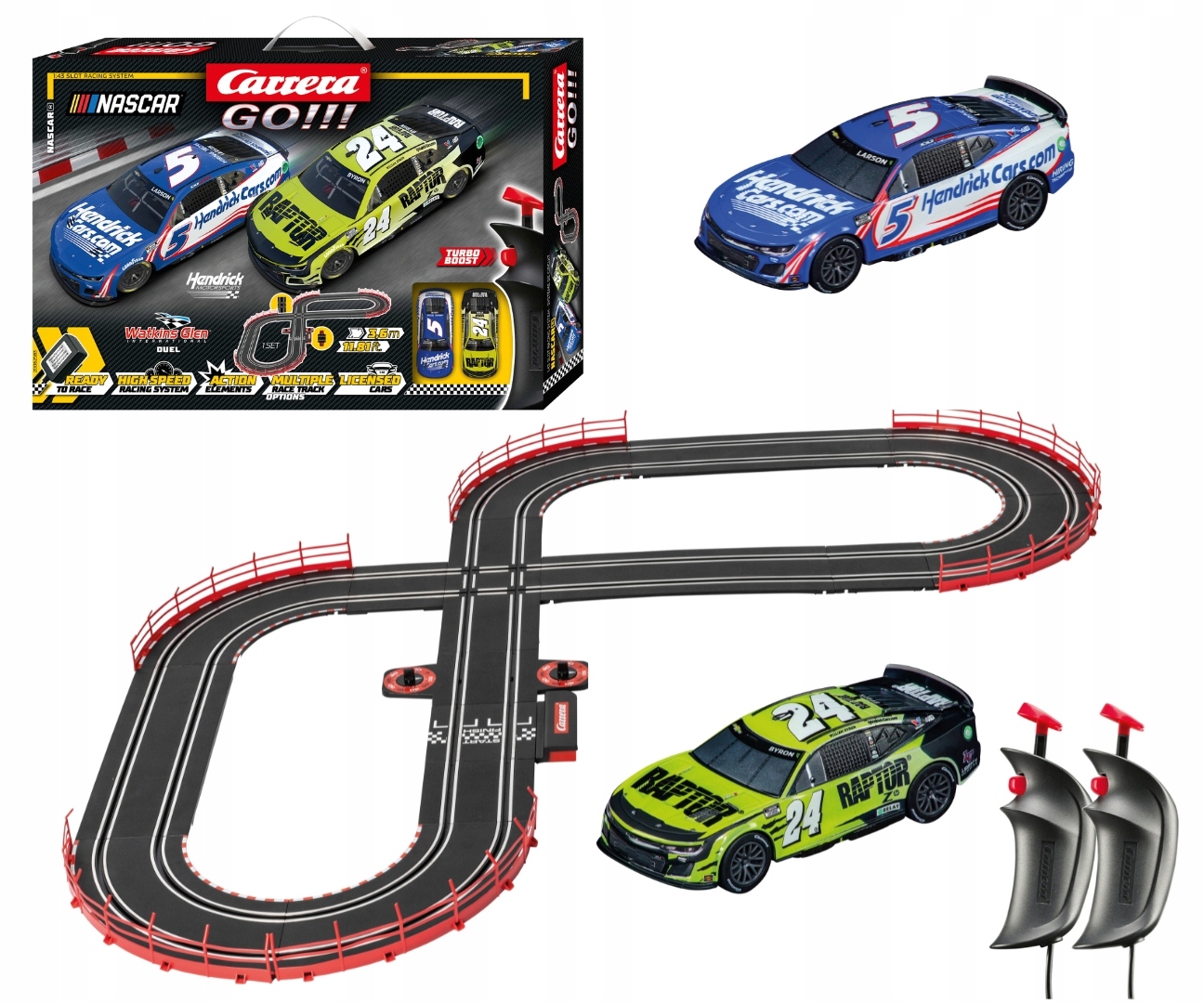 Carrera Go 20062583 Nascar Watkins Glen Duel 3,6m tor samochodowy wyścigowy