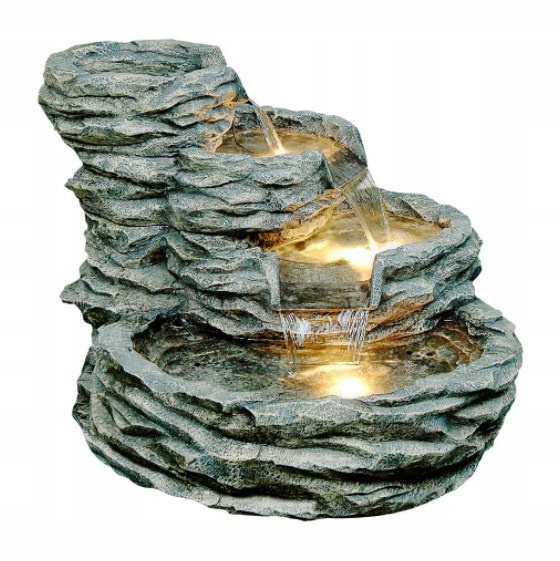 Fontanna ozdobna ogród ogrodowa IP64 3 kaskada wodna