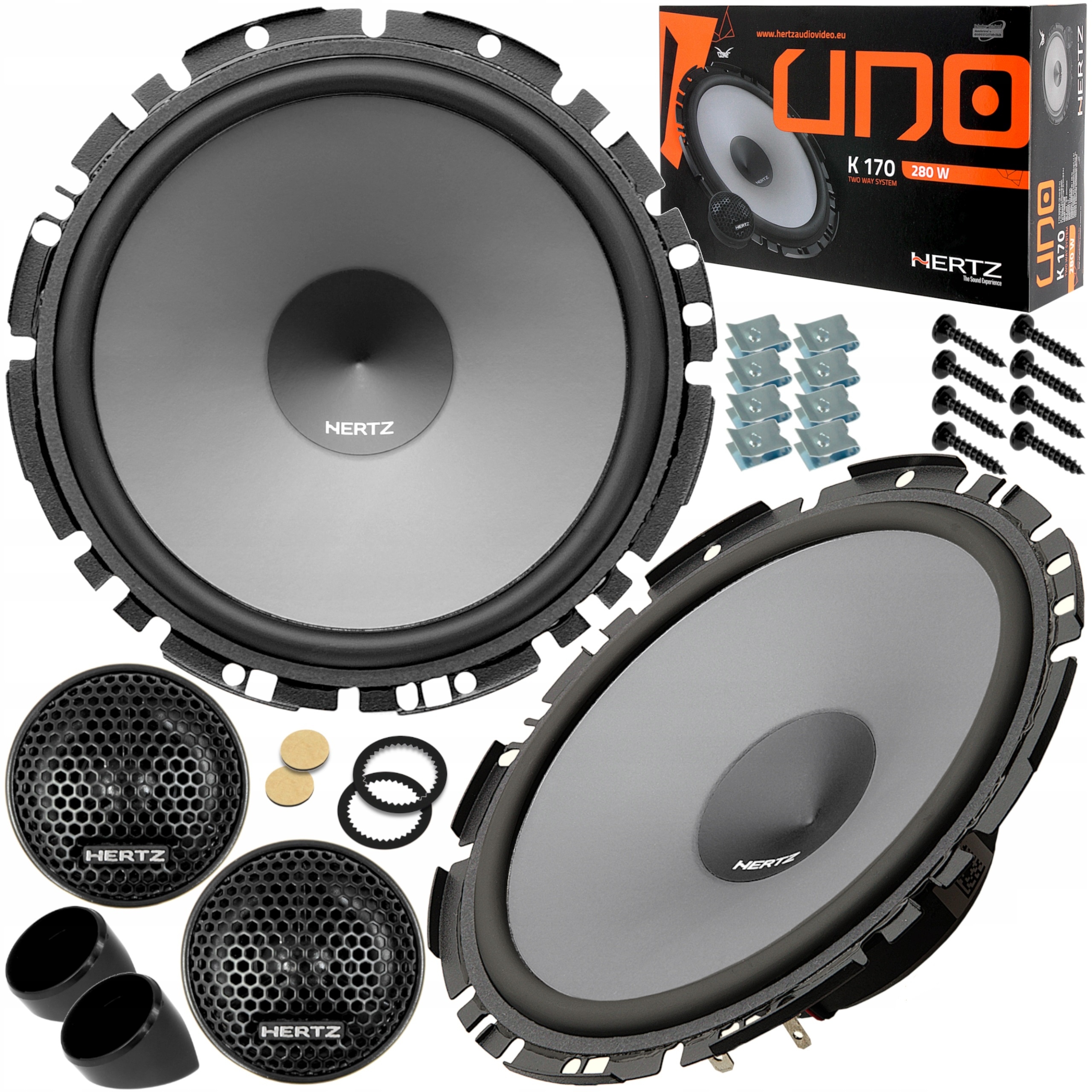 Hertz Uno K170 Głośniki 165mm 16,5cm 280W Basowe Wysokotonowe Zestaw