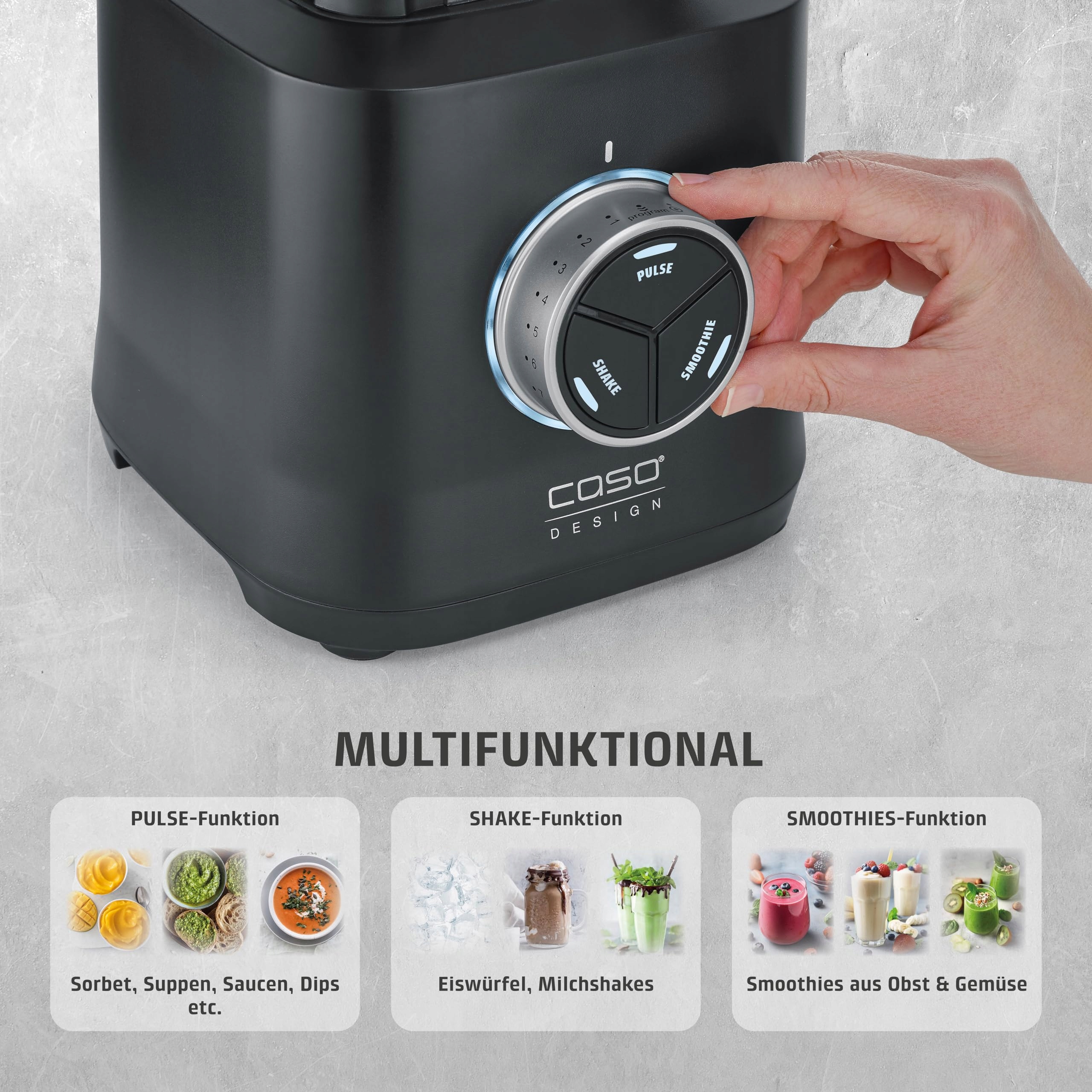 CASO Blender Profesjonalny 30000 Umin Tritan BPA Free 8 Ostrzy Czarny — miniatura 6