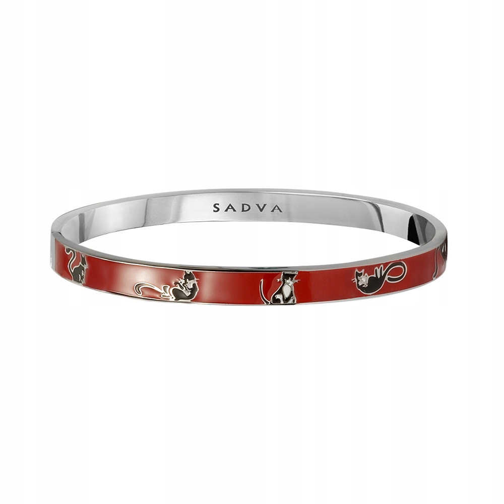 

Bransoletka stal szlachetna emalia Red Cats Sadva
