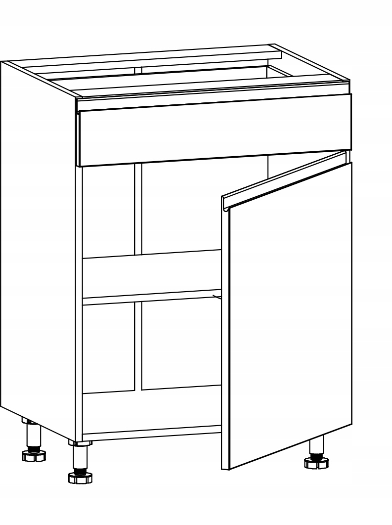 Szafka dolna ASPEN D60S1,biały połysk,GAŁA,GRATISY Kod producenta Aspen D60S1