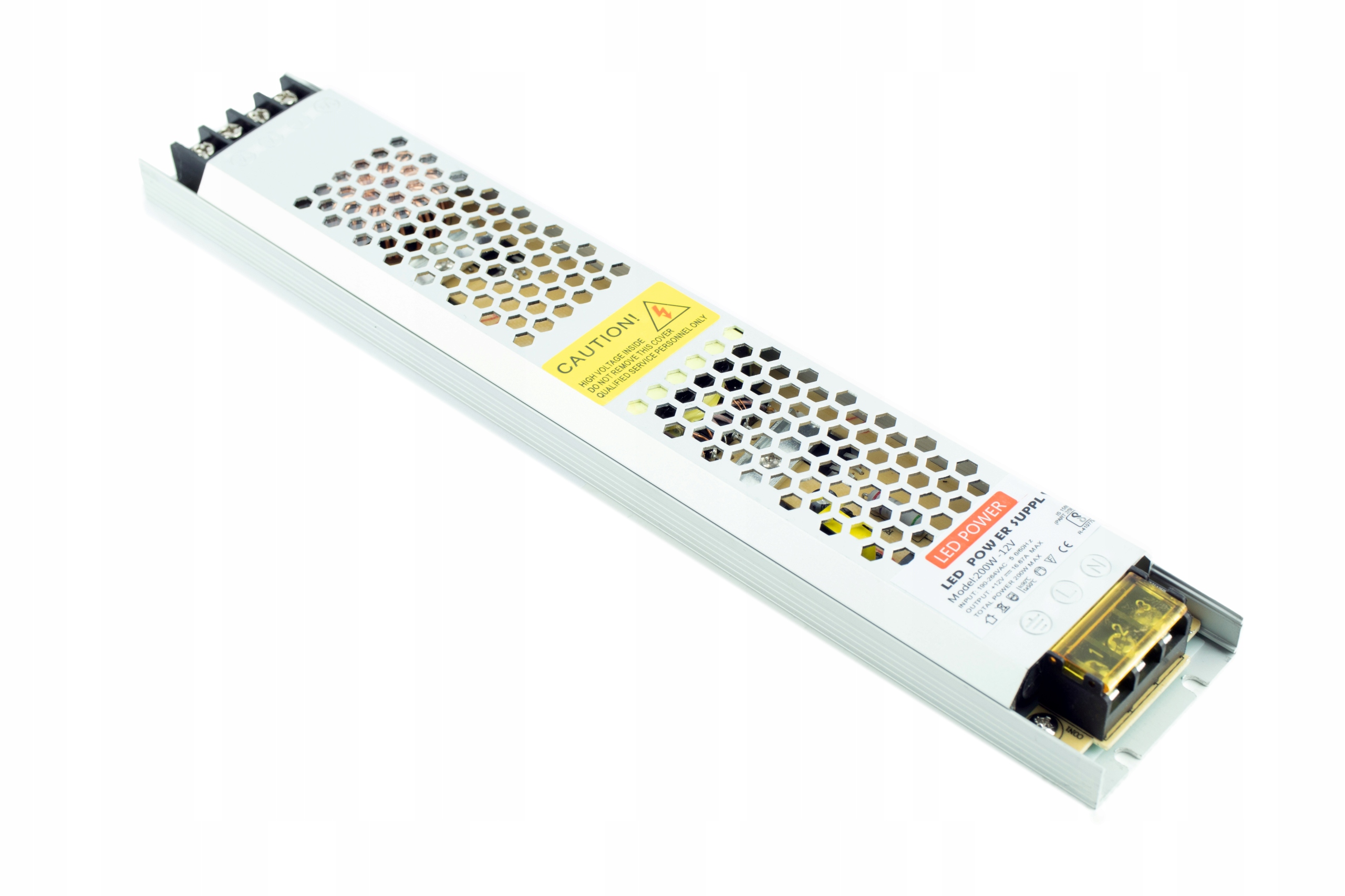 

Zasilacz montażowy 12V 200W do taśm Led Slim
