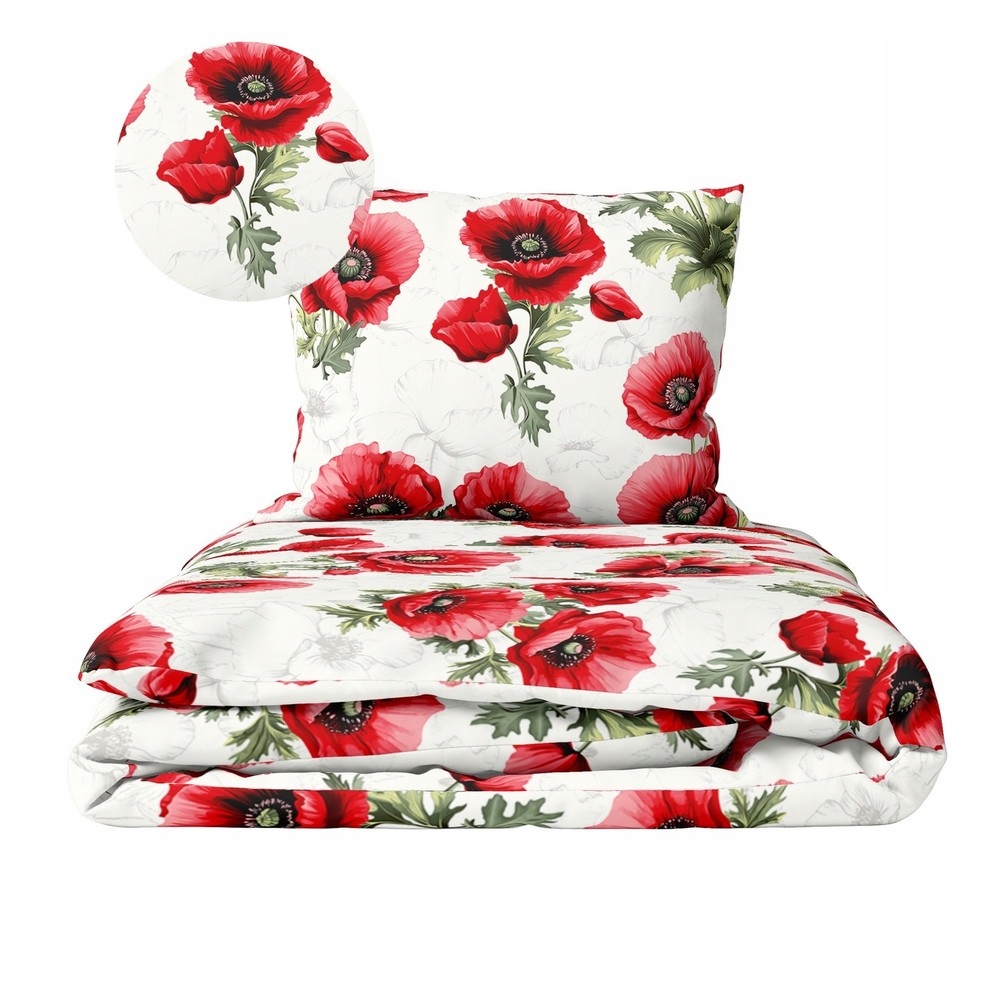 Hotelové Povlečení 160x200 1 povlak na polštář Bavlna 100%, vzor: Polské maki čer