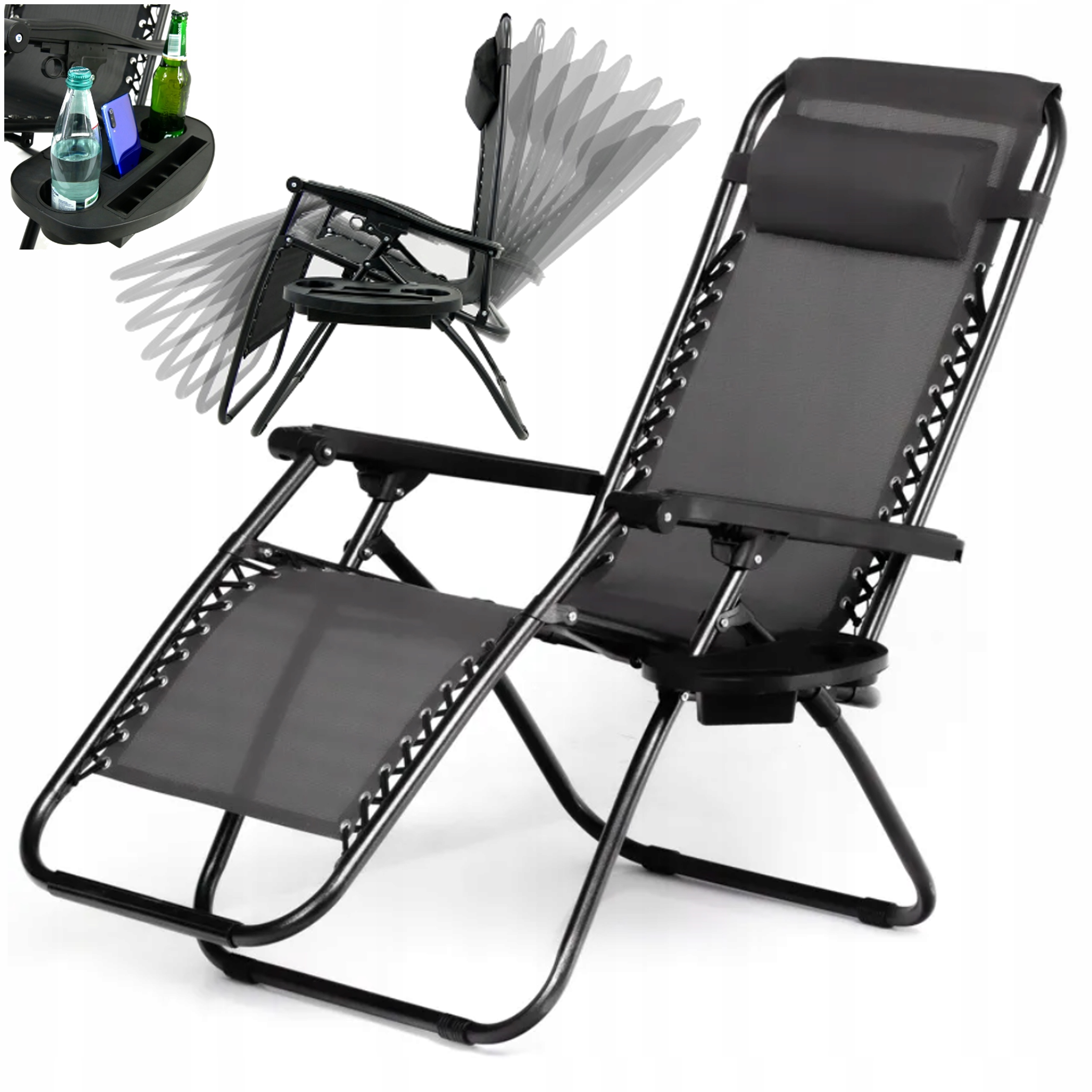LEŻAK SKŁADANY PLAŻOWY PODSTAWKA TARAS BALKON ZERO GRAVITY WYGODNA ZAGŁÓWEK Rodzaj leżanka