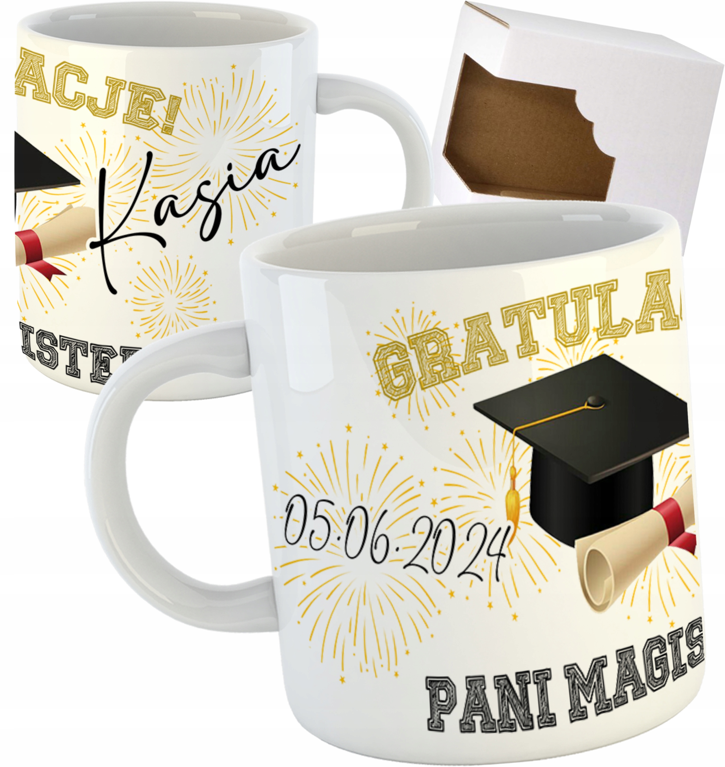 KUBEK GRATULACJE OBRONY STUDIÓW LICENCJAT INŻYNIER MAGISTER PREZENT