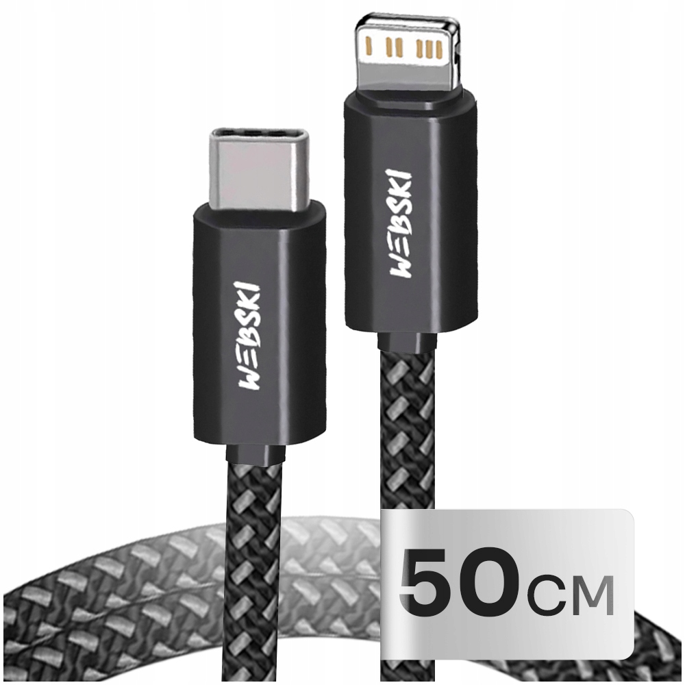 

Krótki Szybki Kabel Usb/lightning 27W 50Cm Mocny