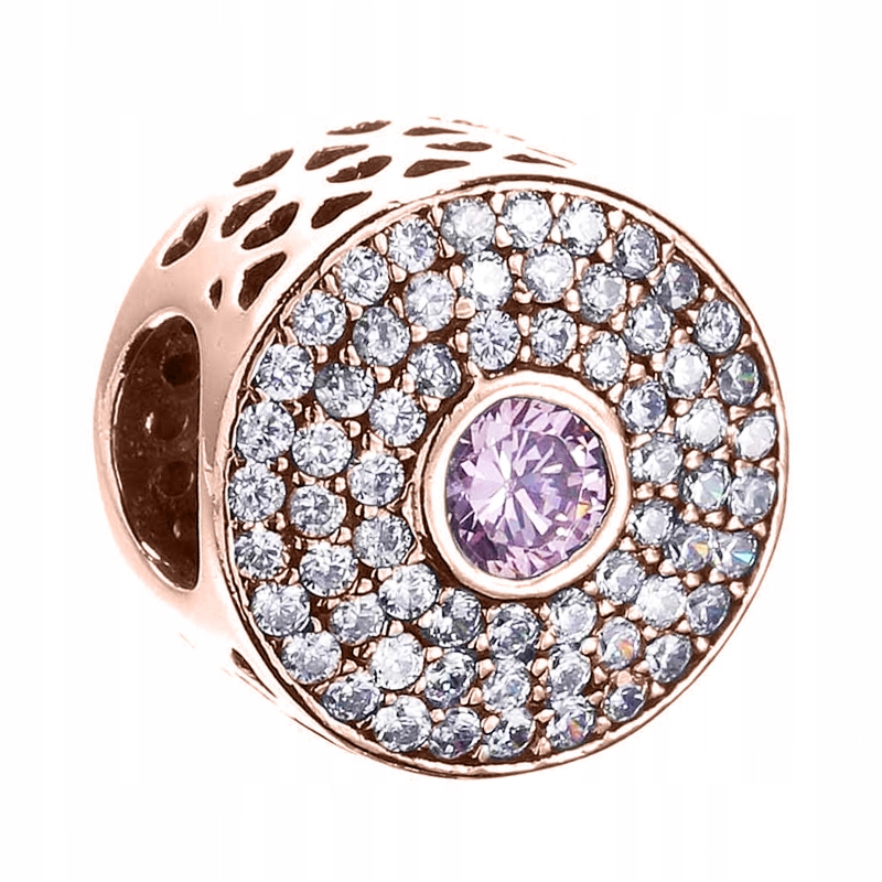 

Charms Różowa Cyrkonia różowe złoto srebro 925