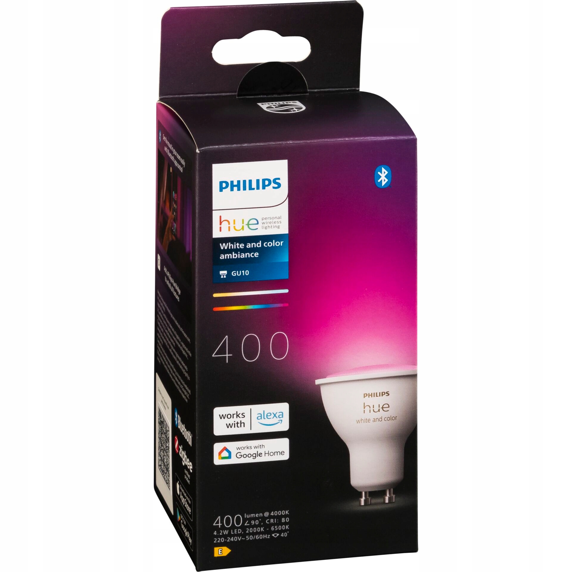 Led žiarovka Philips Hue GU10 400lm biela farba.