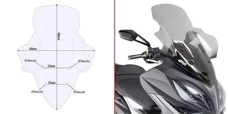 GIVI SZYBA D6104ST KYMCO Xciting 400i S400i 13-22