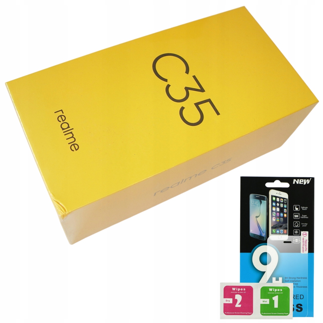 polski Realme C35 4/64GB DualSim 5000mAh Glowing Black +szkło