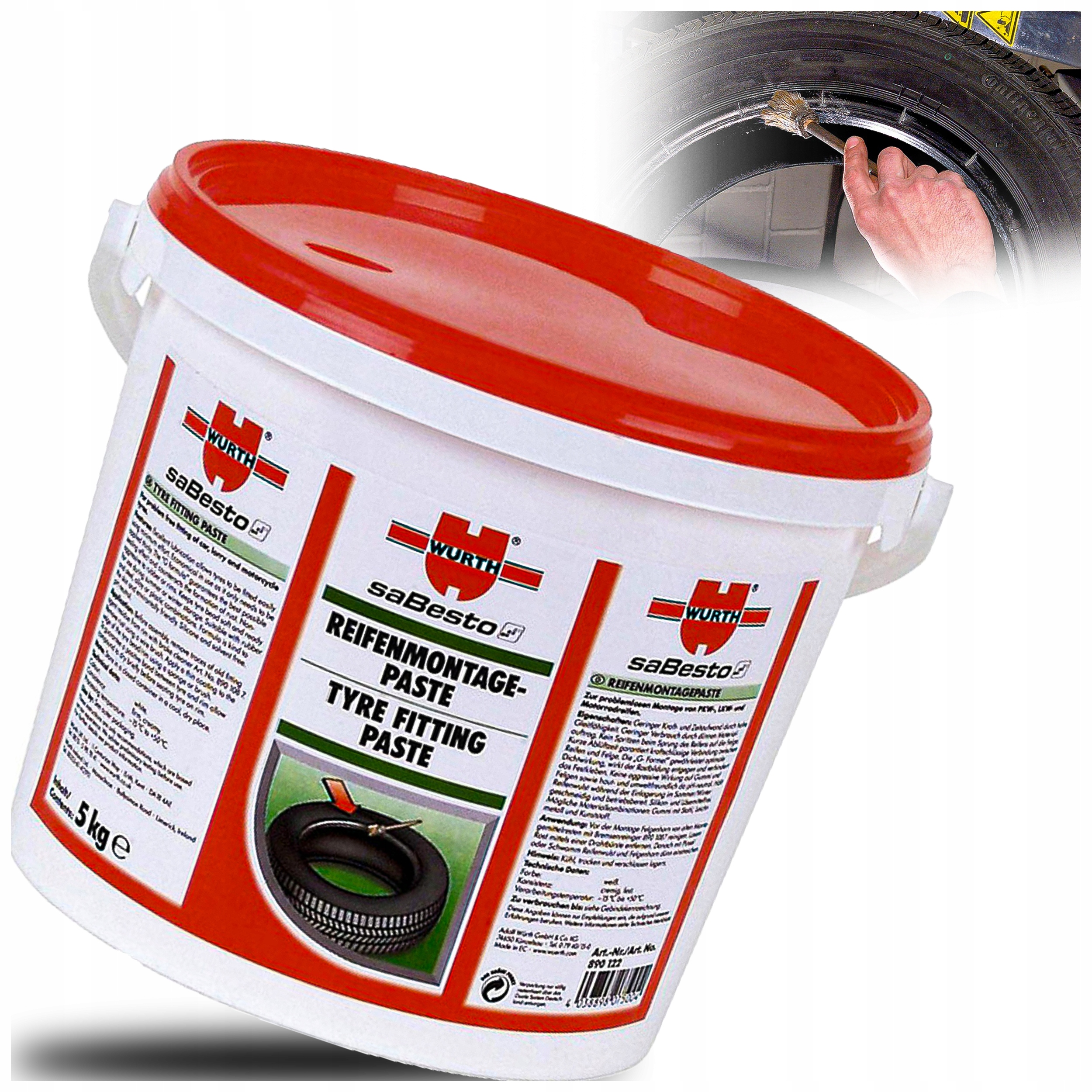 Výkonná, Profesionální Montážní Pasta Na Pneumatiky Pro Vulkanizaci 5 Kg Wurth
