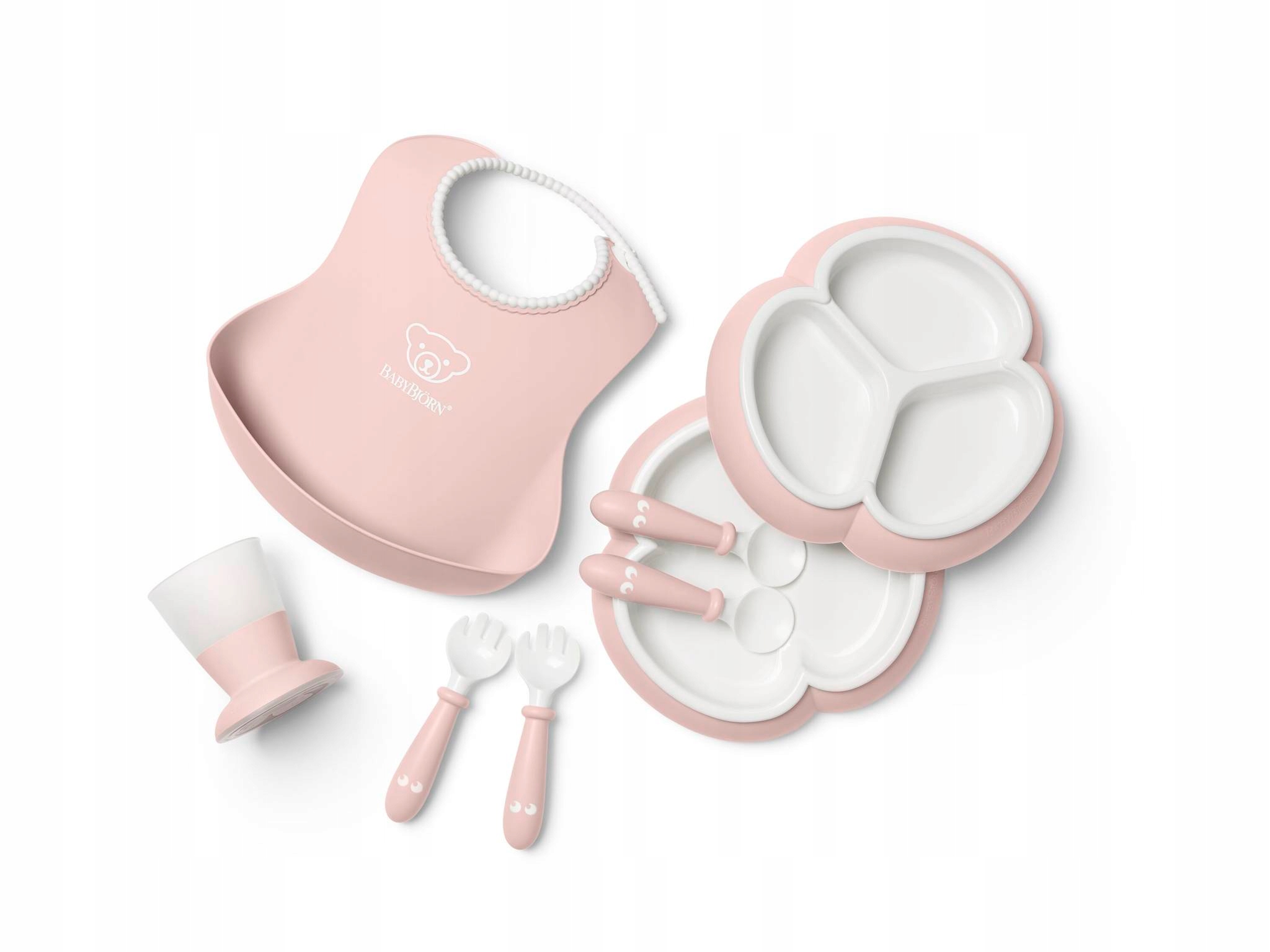 Babybjorn Zestaw obiadowy Dinnerware, 8 szt. Powder Pink
