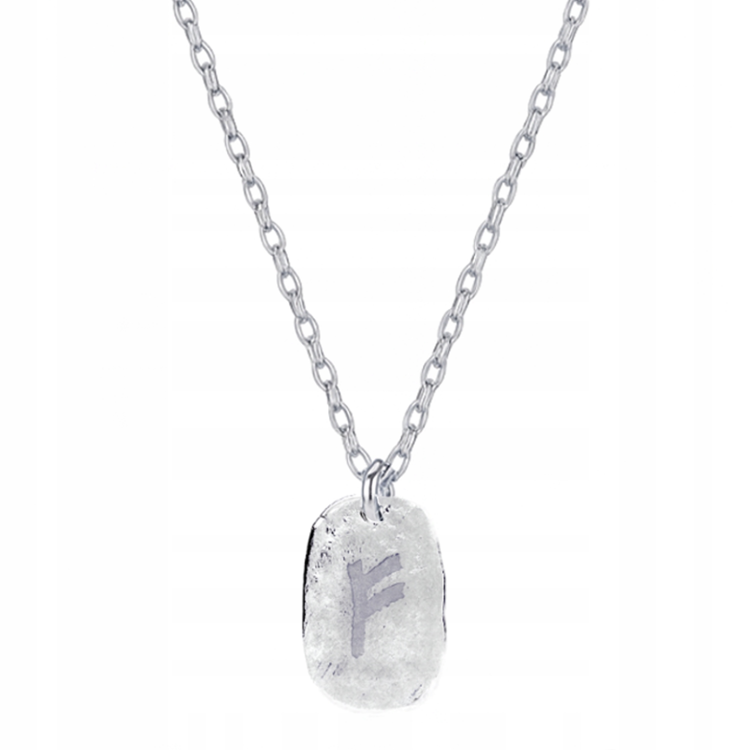 Runa Fehu Wiking Stříbrný náhrdelník rolo oval stříbro 925