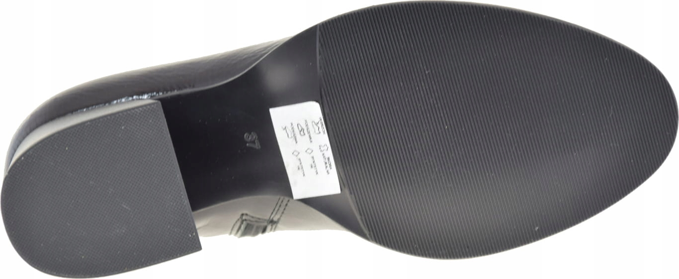 ELEGANCKIE DAMSKIE BOTKI ACORD 3620 CZARNE SKÓRA LAKIEROWANA OCIEPLANE R.41 Rozmiar 41