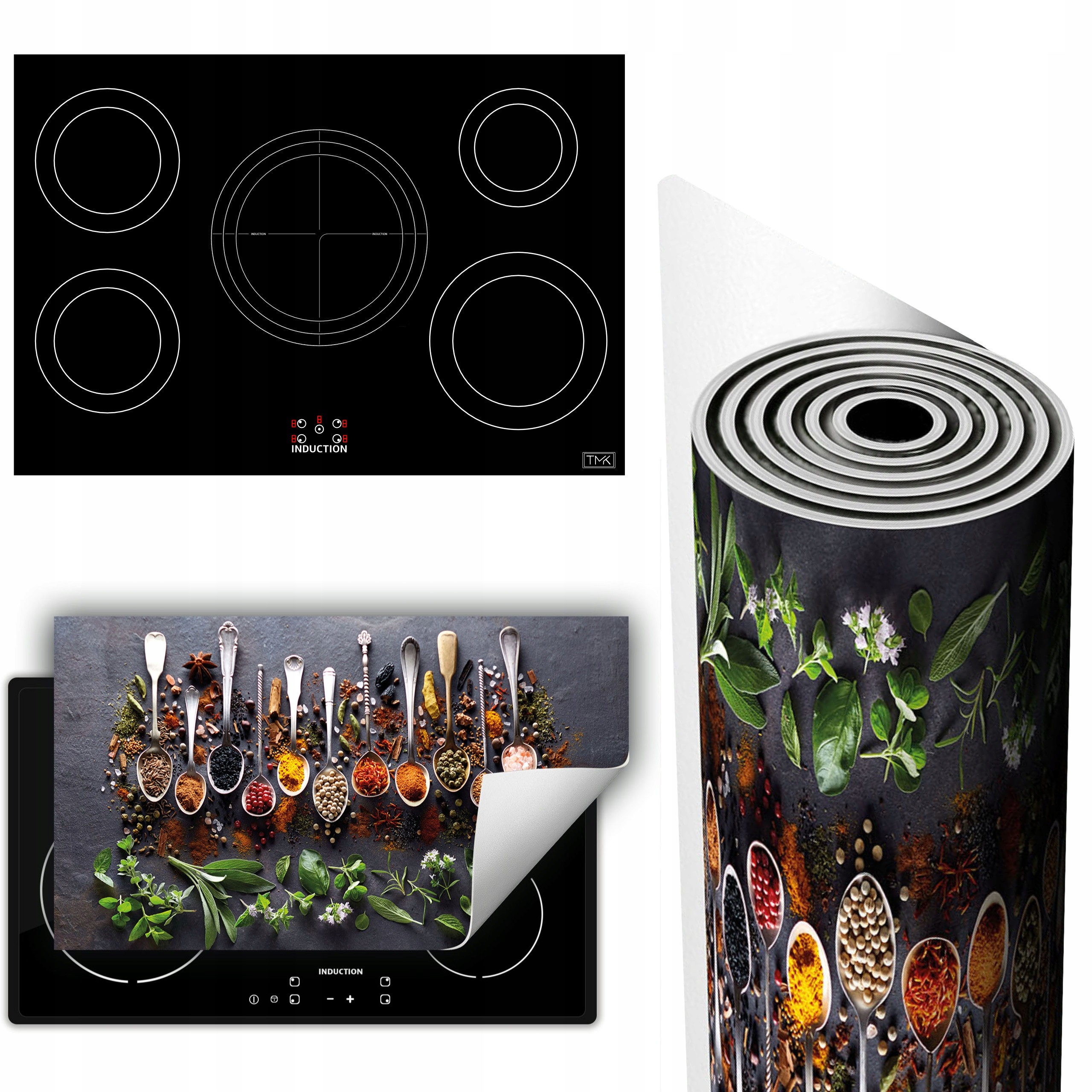 Vinylová Podložka Ochrana Kuchyňské Desky 90x52 lžíce koření