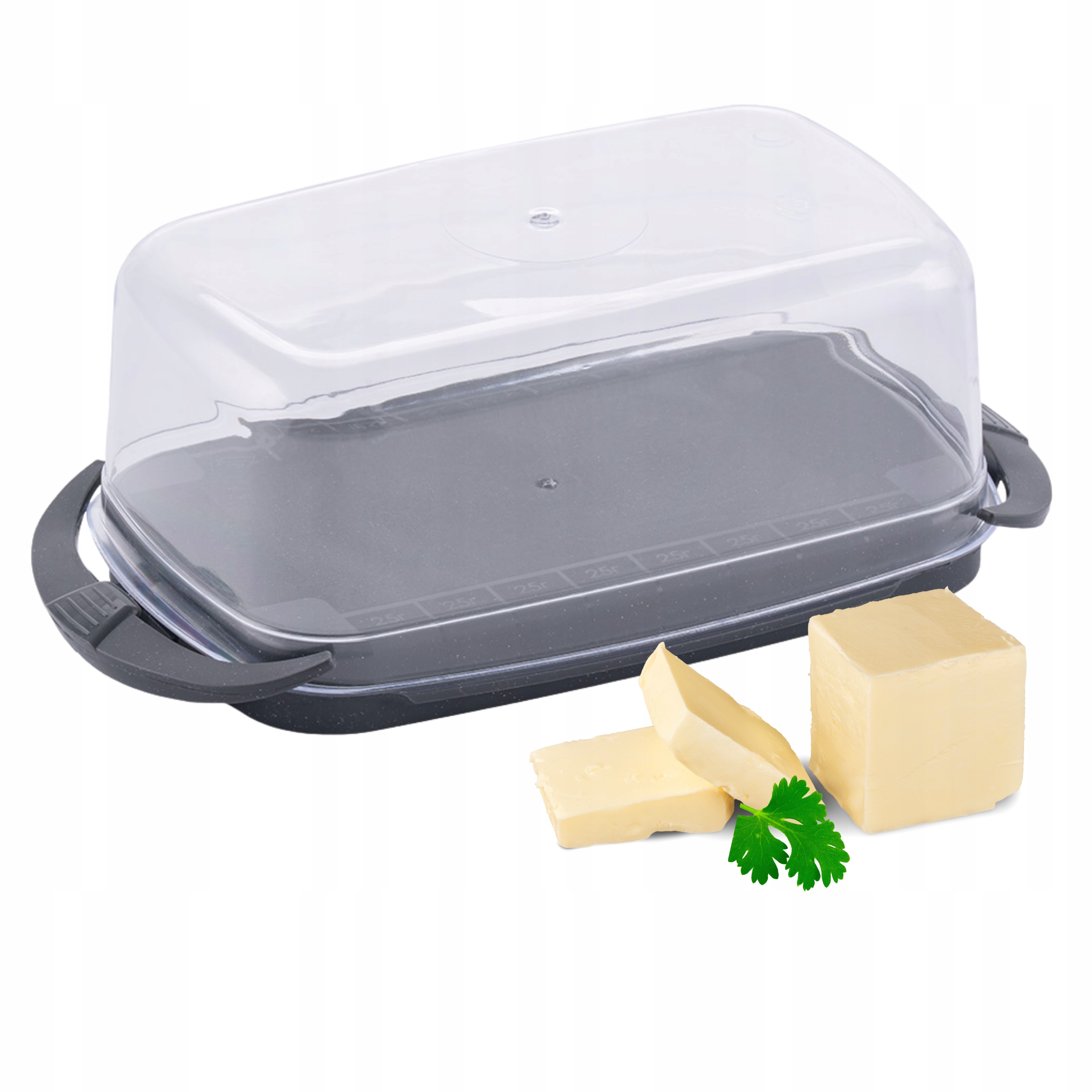 MASELNICA MASELNICZKA POJEMNIK NA MASŁO Z POKRYWKĄ PLASTIKOWY 17x9x6,5 cm Kolor przezroczysty