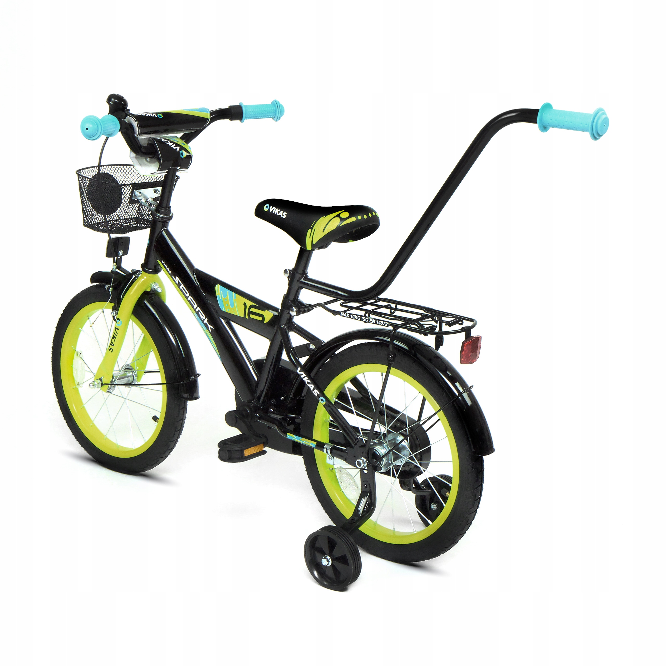 ROWER DZIECIĘCY ROWEREK 16 cali DLA CHŁOPCA KOSZYK + PROWADNIK GRATIS Amortyzacja Brak