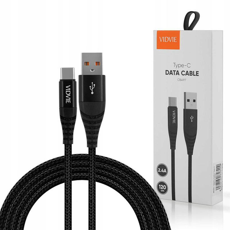 

Kabel Nylonowy Vidvie Usb Typ-C Qc 3.0 2,4A 1,2m
