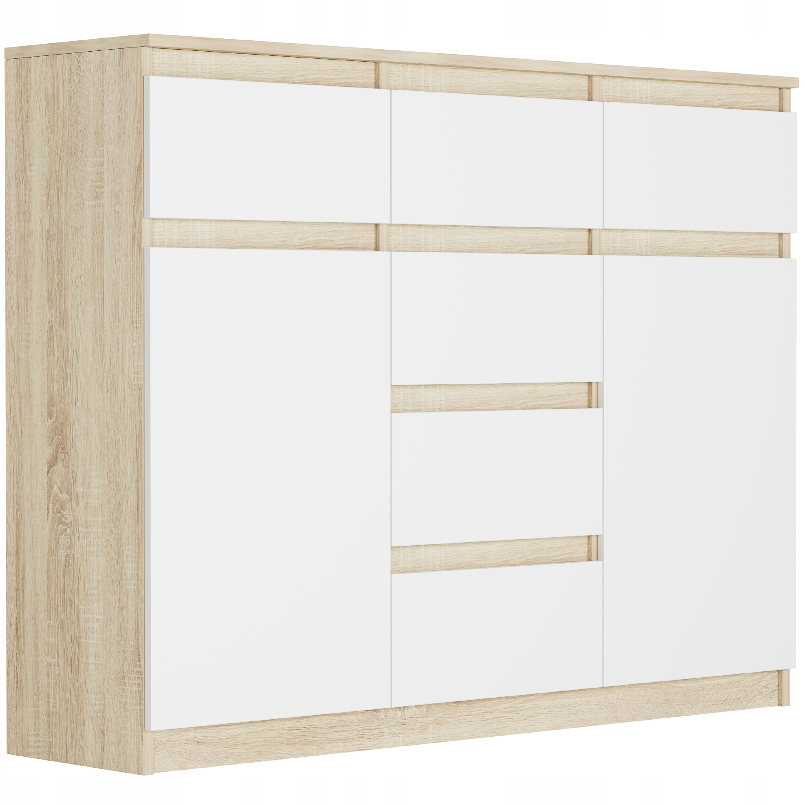 Komoda 98CM Skříňka 6 Zásuvek S62D sonoma mix bílá