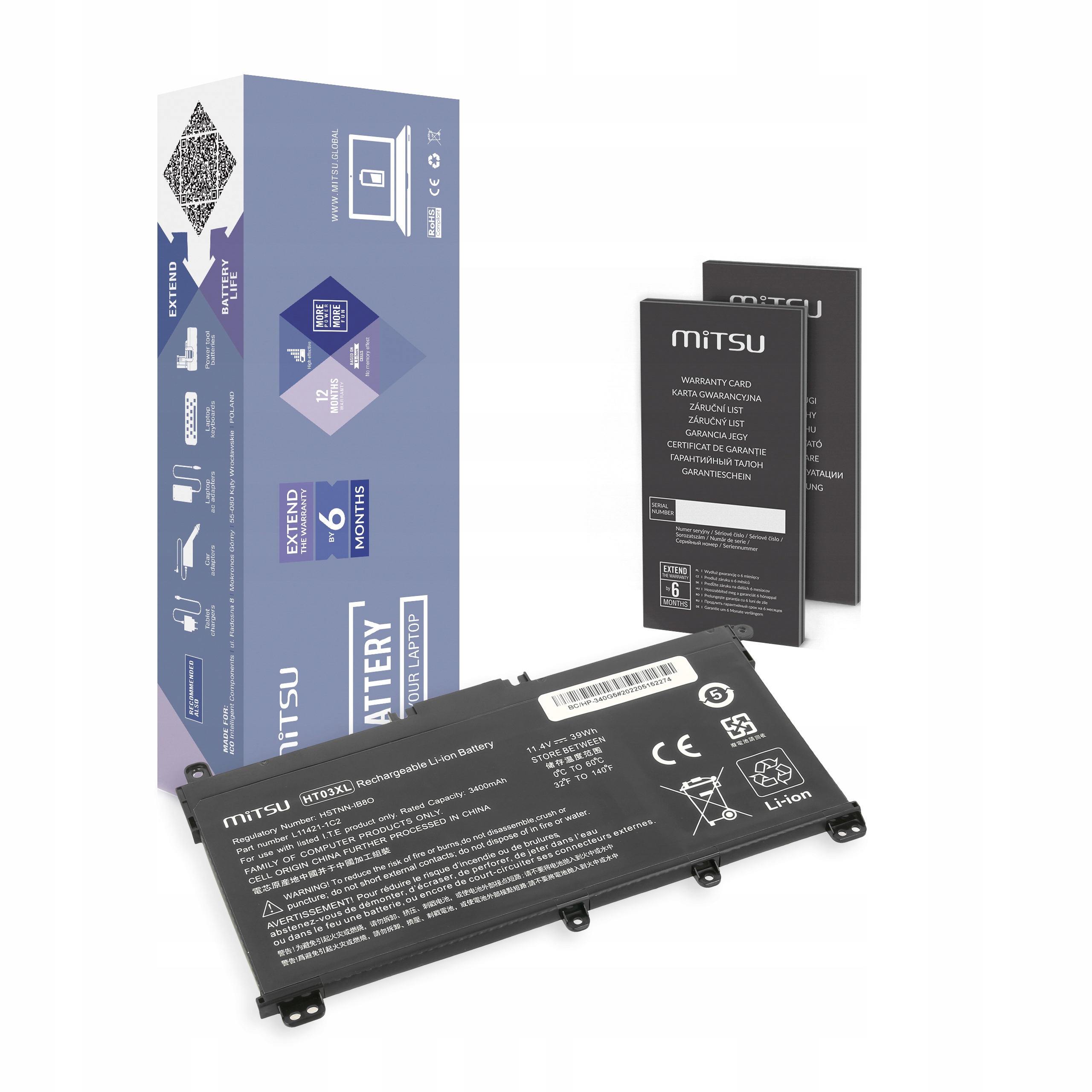 Bateria HT03XL do Hp 240 250 255 256 G7 340 348 G5
