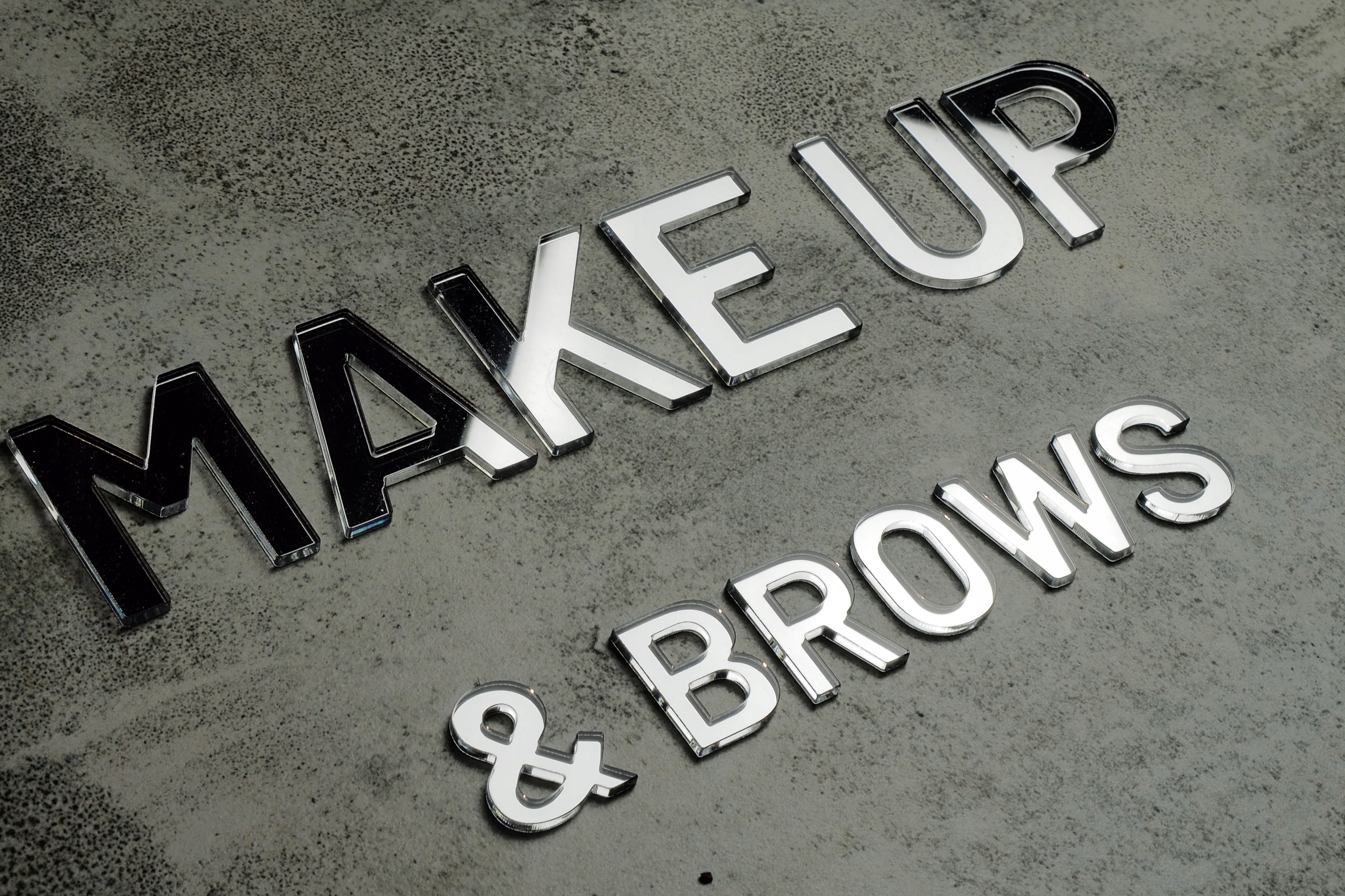 Logo z plexi srebrne lustro, logo firmy, logotyp Marka inny