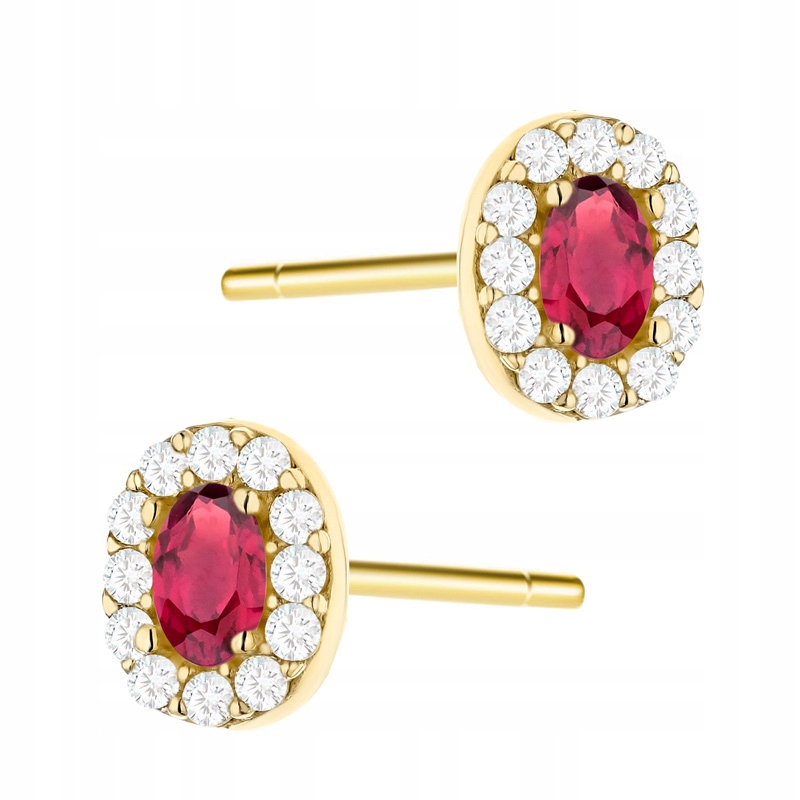 Zlaté Náušnice Dámské pr. 585 14k Oválné Markýzy se Zirkony Tužka