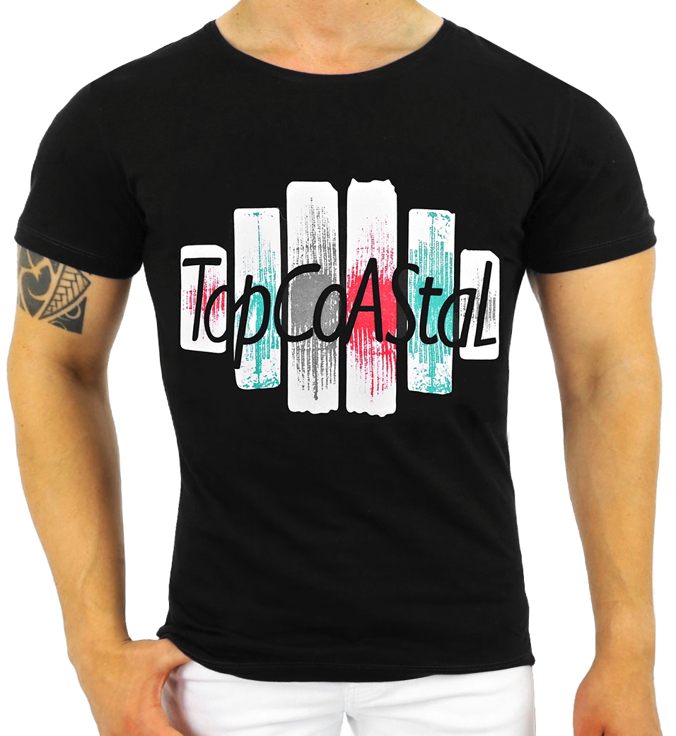 

T-shirt Męski Koszulka Elastyczna Nadruk Jakość