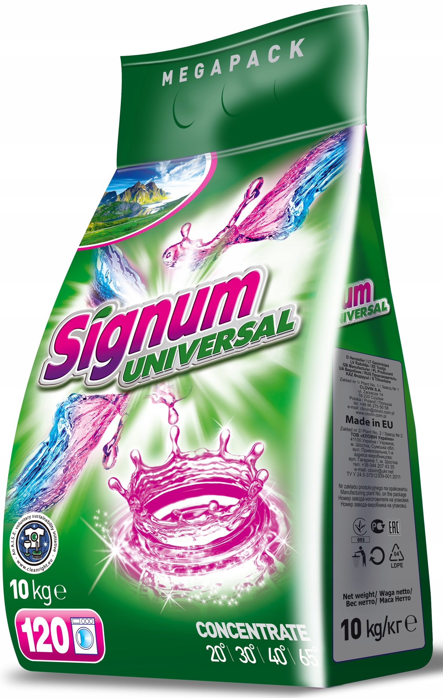Levně Prášek na praní Signum Universal 10 kg sáček