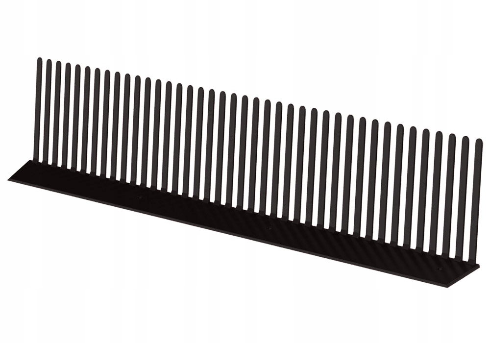 GRZEBIEŃ OKAPOWY PŁASKI WRÓBLÓWKA 60mm 1m RAL 9005 OKAP Grubość 1 mm