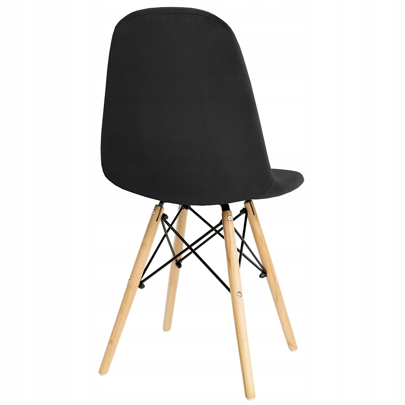 KRZESŁO WELUROWE PIKOWANE TAPICEROWANE DO SALONU JADALNI skandynawskie Szerokość mebla 44 cm