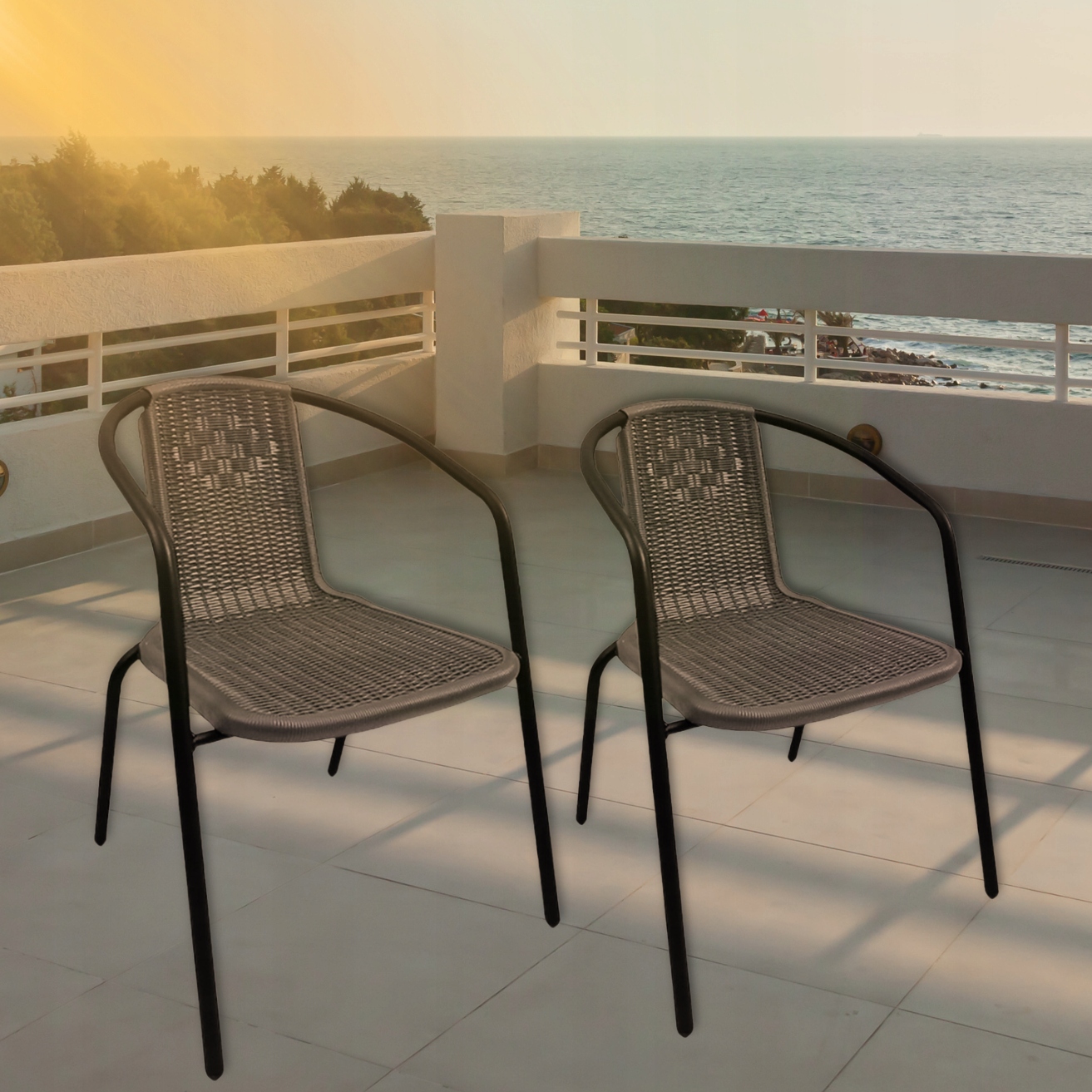 KRZESŁO OGRODOWE DO TARASU OGRODU NA BALKON RATTANOWE BRĄZOWE WYPOCZYNKOWE Marka Kontrast