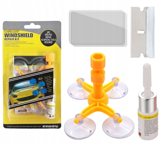 ZESTAW NAPRAWCZY DO NAPRAWY SZYB SAMOCHODOWYCH ODPRYSKÓW