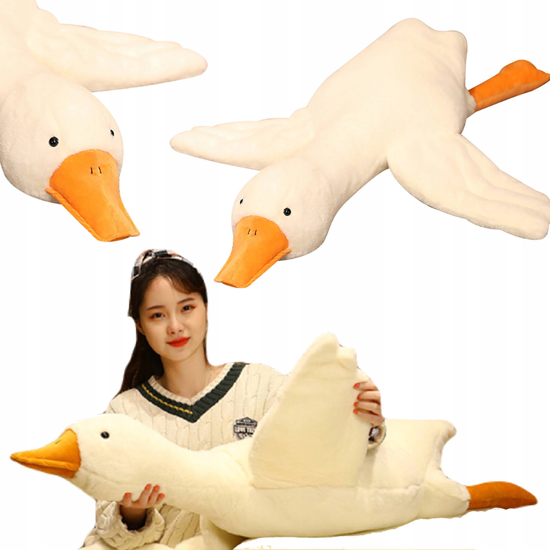 

Duża Pluszowa Maskotka Gęś Poduszka Kaczka 110CM