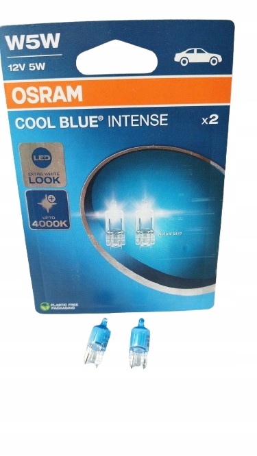 Osram Żarówka 12V 5W Całoszklana Niebieska W5W W2,1X9,5D 2szt.